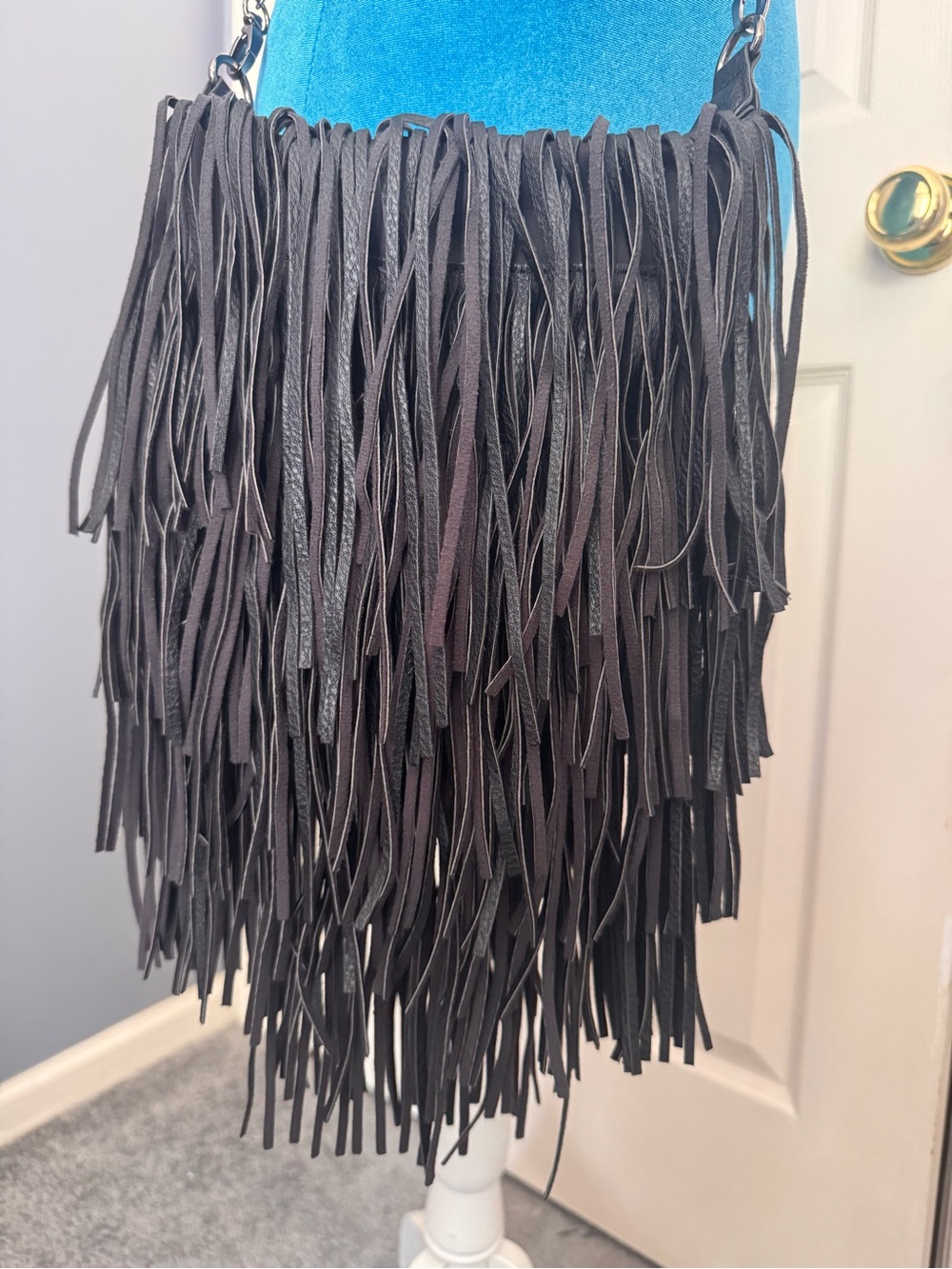 Steve Madden Black Fringe Crossbody Bag